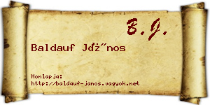 Baldauf János névjegykártya